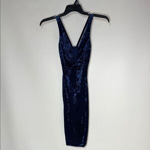 Windsor Blue velvet Bodycon Cocktail Dress